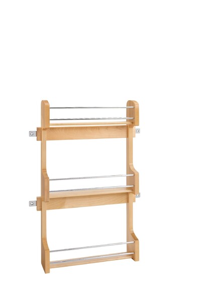 Rev-A-Shelf - 13-1/2" Maple Door Storage Spice Rack Wall Accessories