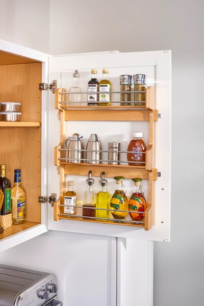 Rev-A-Shelf - 13-1/2" Maple Door Storage Spice Rack Wall Accessories