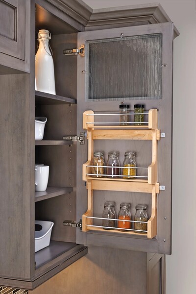 Rev-A-Shelf - 13-1/2" Maple Door Storage Spice Rack Wall Accessories