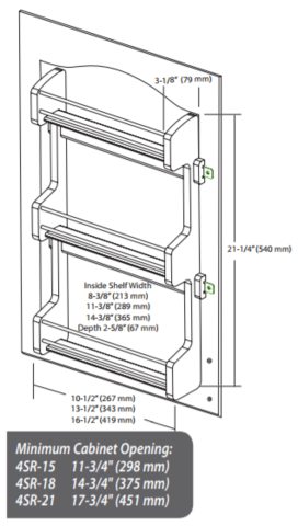 Rev-A-Shelf - 13-1/2" Maple Door Storage Spice Rack Wall Accessories