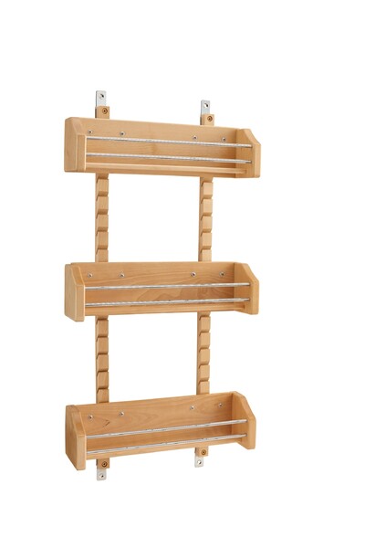 Rev-A-Shelf - 13-1/8" Maple Door Storage Adjustable Spice Rack Wall Accessories