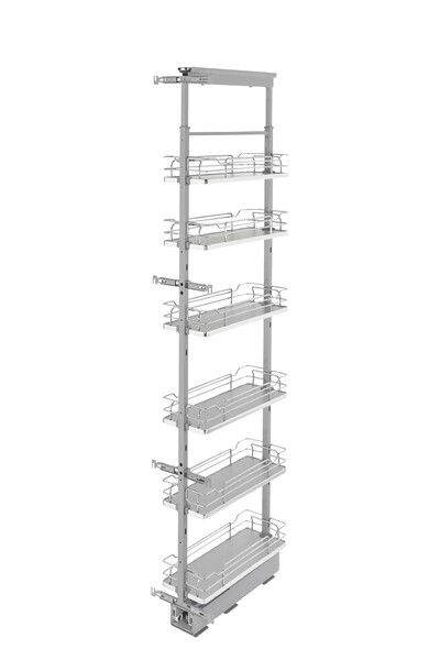 Rev-A-Shelf - 13" x 73-5/8" Gray/Chrome Pullout Solid Bottom