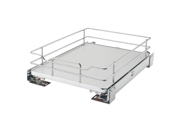 Rev-A-Shelf - 14-11/16" Gray Pullout Premiere Single Wire Solid Bottom Basket