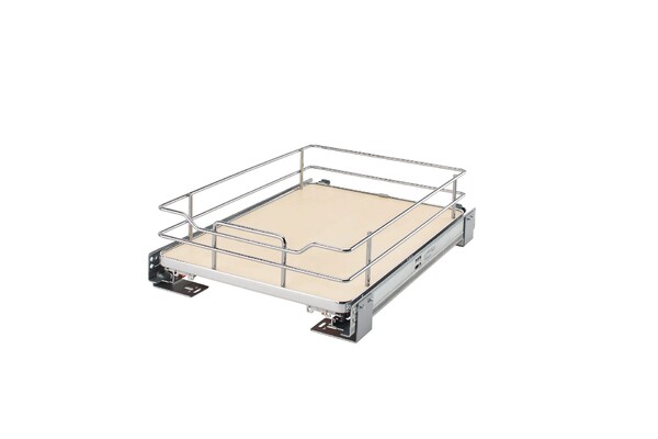 Rev-A-Shelf - 14-11/16" Maple Pullout Premiere Single Wire Solid Bottom Basket