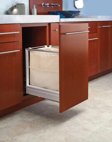 Rev-A-Shelf - 14-5/16" Hamper Bottom Mount Rev-A-Motionâ€šÃ‘Â¢ Aluminum / Canvas Liner for Closet