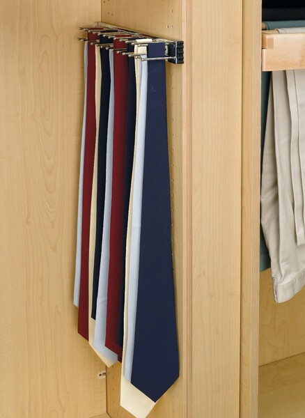 Rev-A-Shelf - 14" Chrome Tie Organizer Side Mount Pullout