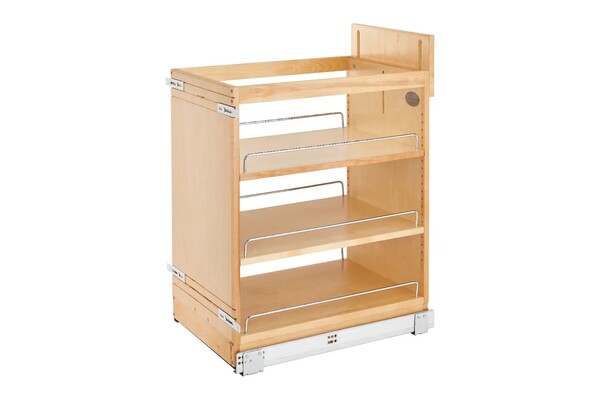 Rev-A-Shelf - 14" Maple Base Cabinet Pullout Organizer with Blumotion Soft-Close