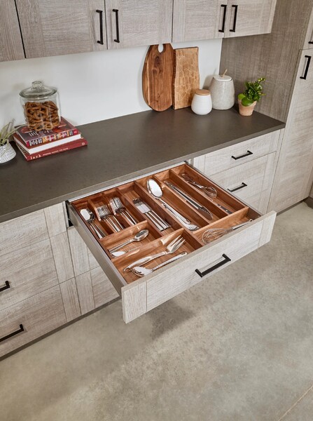Rev-A-Shelf - 15-1/8" Walnut Cut-To-Size Insert Wood Utility Organizer for Drawers