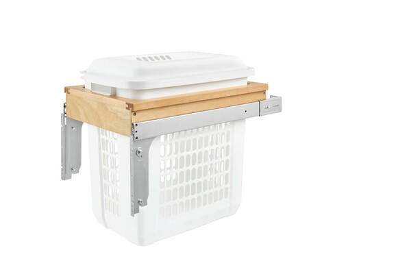 Rev-A-Shelf - 15" Maple Hamper Top Mount with Polymer Bin