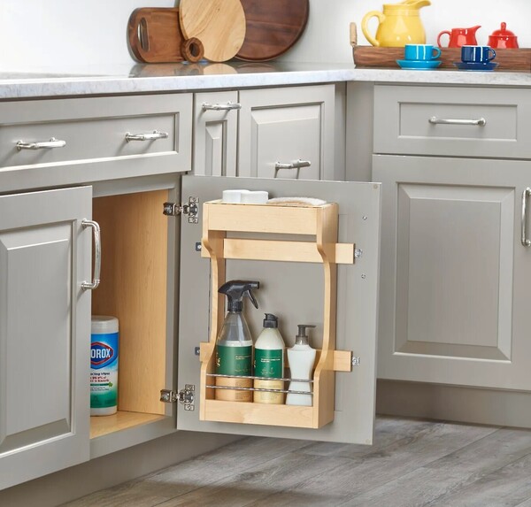 Rev-A-Shelf - 16-1/2" Maple Door Storage Cleaning Organizer