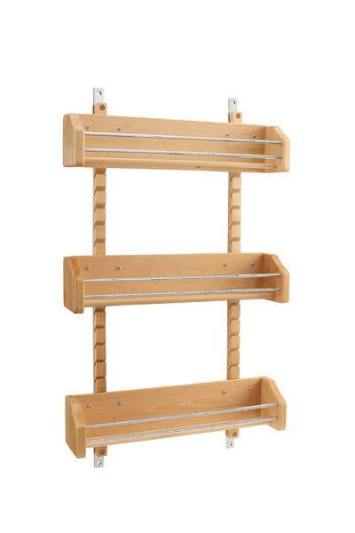 Rev-A-Shelf - 16-1/8" Maple Door Storage Adjustable Spice Rack Wall Accessories