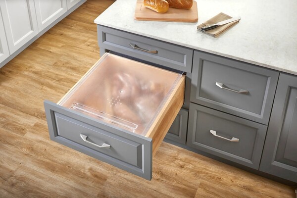 Rev-A-Shelf - 16-3/4" Clear Bread Drawer Kit w/Rails for Drawers