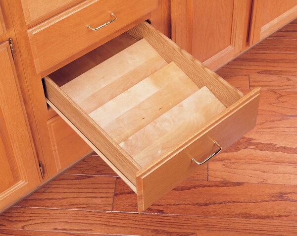Rev-A-Shelf - 16" Maple Cut-To-Size Insert Wood Spice Organizer for Drawers