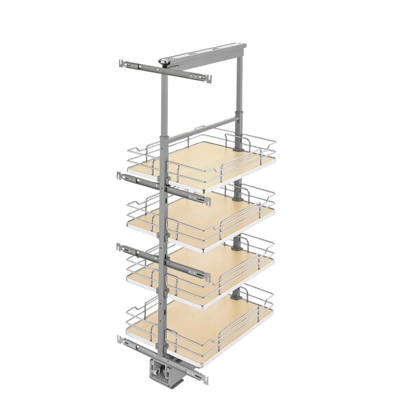 Rev-A-Shelf - 16" x 43-3/8" Maple/Chrome Pullout Solid Bottom
