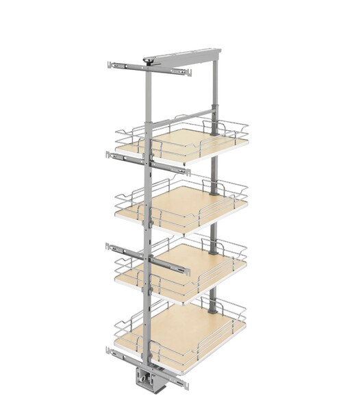 Rev-A-Shelf - 16" x 50-3/4" Maple/Chrome Pullout Solid Bottom