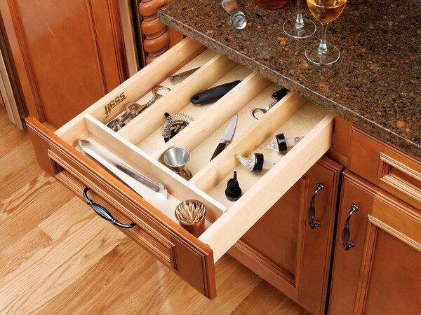Rev-A-Shelf - 18-1/2" Maple Cut-To-Size Insert Wood Utility Organizer for Drawers
