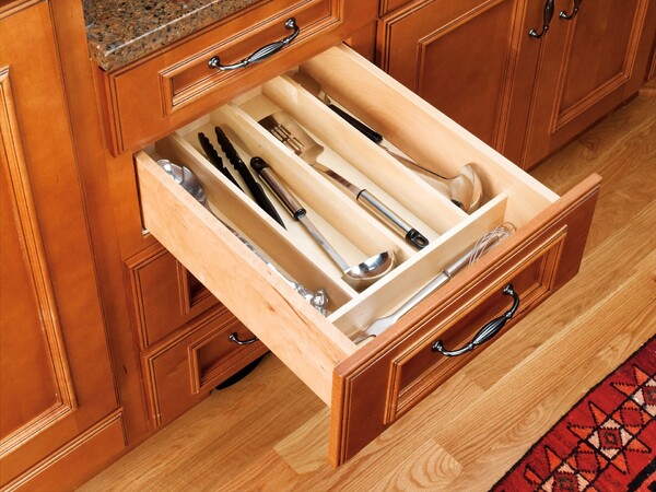 Rev-A-Shelf - 18-1/2" Maple Cut-To-Size Insert Wood Utility Organizer for Drawers