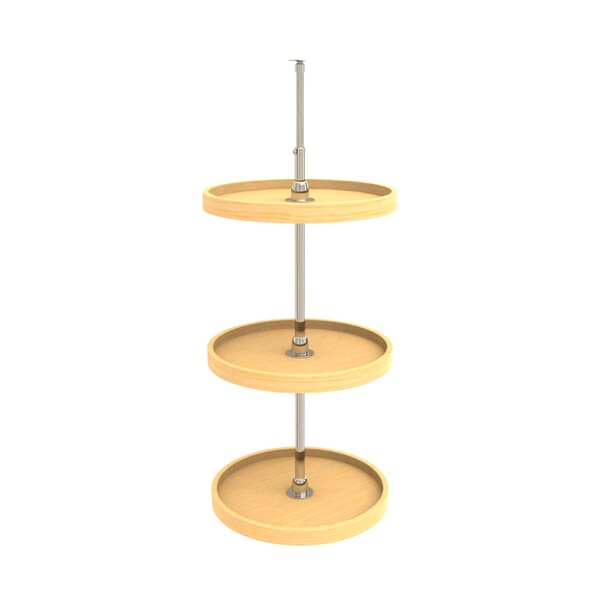 Rev-A-Shelf - 18" Maple Full Circle Wood Classic 3 Shelf (w/Hardware)