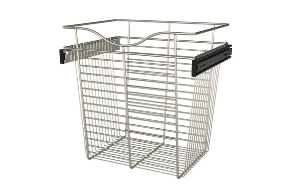 Rev-A-Shelf - 18"W x 14"D x 18"H - Satin Nickel Wire Basket Pullout for Closet