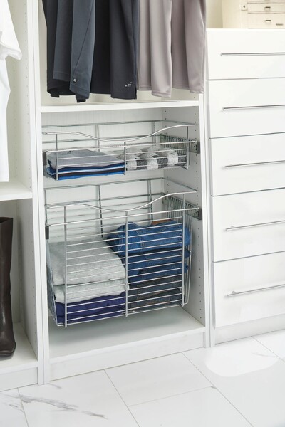 Rev-A-Shelf - 18"W x 16"D x 11"H - Chrome Wire Basket Pullout for Closet