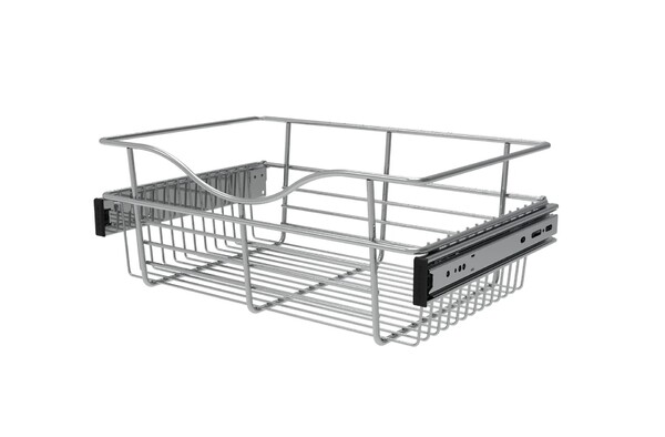Rev-A-Shelf - 18"W x 16"D x 7"H - Chrome Wire Basket Pullout for Closet