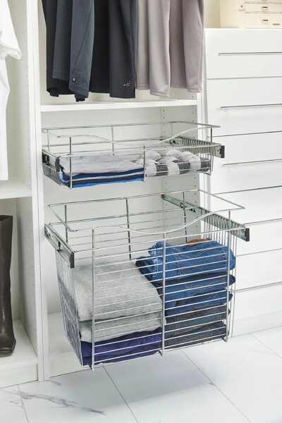 Rev-A-Shelf - 18"W x 20"D x 11"H - Chrome Wire Basket Pullout for Closet
