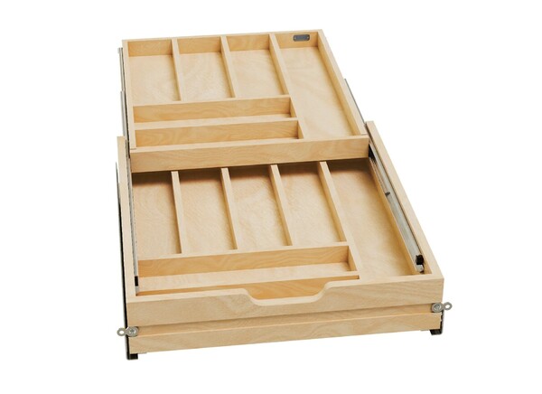 Rev-A-Shelf - 19-1/2" Opening - Complete System Two-Tier Cutlery Organizer