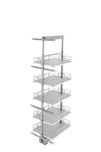 Rev-A-Shelf - 19" x 58-1/4" Gray/Chrome Pullout Solid Bottom