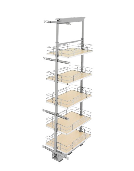 Rev-A-Shelf - 19" x 58-1/4" Maple/Chrome Pullout Solid Bottom