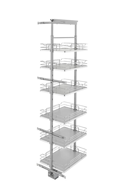 Rev-A-Shelf - 19" x 73-5/8" Gray/Chrome Pullout Solid Bottom