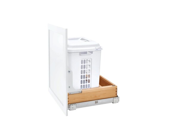 Rev-A-Shelf - 20-1/4" Maple Bottom Mount Hamper with Blumotion Soft-Close