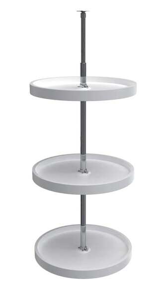 Rev-A-Shelf - 20" White Full Circle Polymer 3 Shelf Dependently Rotating