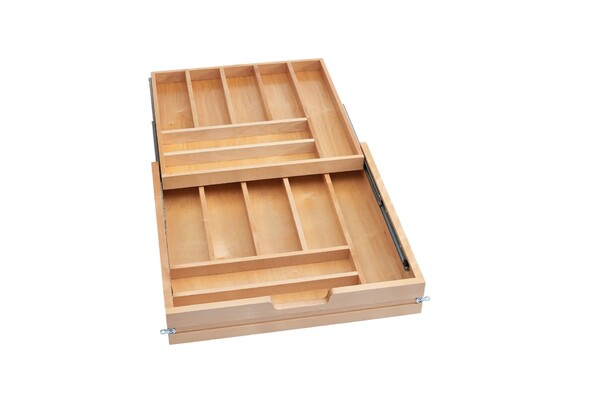 Rev-A-Shelf - 22-1/2" Opening - Complete System Two-Tier Cutlery Organizer