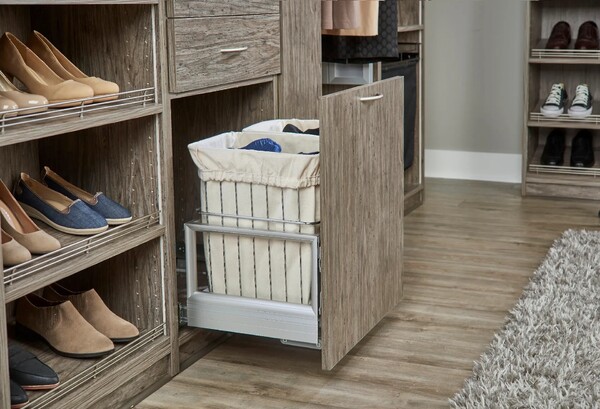 Rev-A-Shelf - 24" Hamper Bottom Mount Rev-A-Motion? with Wire Bins Closet