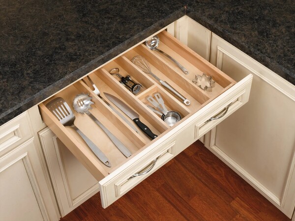 Rev-A-Shelf - 24" Maple Cut-To-Size Insert Wood Utility Organizer for Drawers