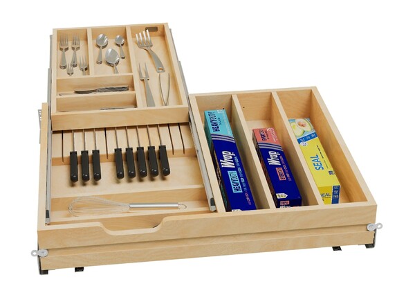 Rev-A-Shelf - 27" Opening - Complete System Tiered Combination Organizer