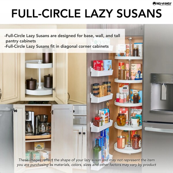 Rev-A-Shelf - 28" Maple Full Circle Wood Classic 2 Shelf (w/Hardware)