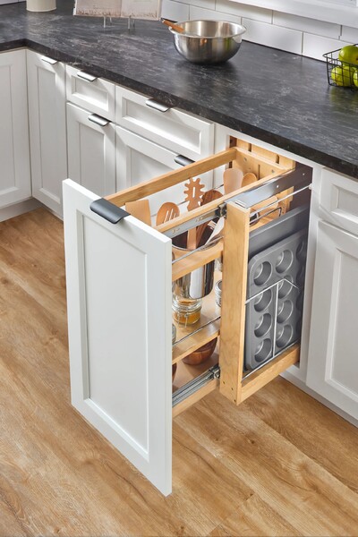 Rev-A-Shelf - 3" Spice Holder Sidekick 448 Accessory with Full-Extension Ball-Bearing Slides