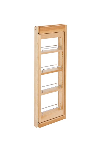 Rev-A-Shelf - 3" x 33" Soft-Close Filler Pullout Organizer with Wood Adjustable Shelves Wall Accessories