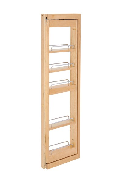 Rev-A-Shelf - 3" x 42" Soft-Close Filler Pullout Organizer with Wood Adjustable Shelves Wall Accessories