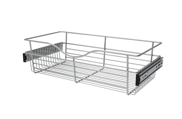 Rev-A-Shelf - 30"W x 12"D x 7"H - Chrome Wire Basket Pullout for Closet