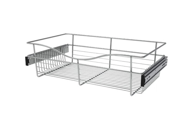 Rev-A-Shelf - 30"W x 14"D x 7"H - Chrome Wire Basket Pullout for Closet