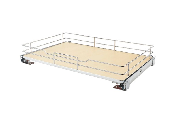 Rev-A-Shelf - 32-11/16" Maple Pullout Premiere Single Wire Solid Bottom Basket