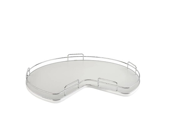 Rev-A-Shelf - 32" Gray Kidney Shape Solid Bottom Single Shelf (w/Bearing and Stop)