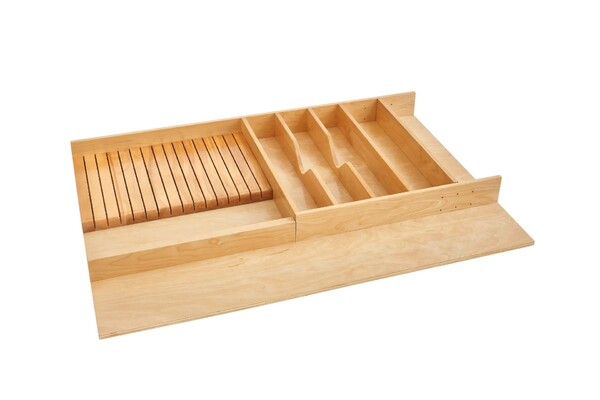 Rev-A-Shelf - 33-1/8" Maple Cut-To-Size Insert Wood Cutlery/Knife Tray Insert