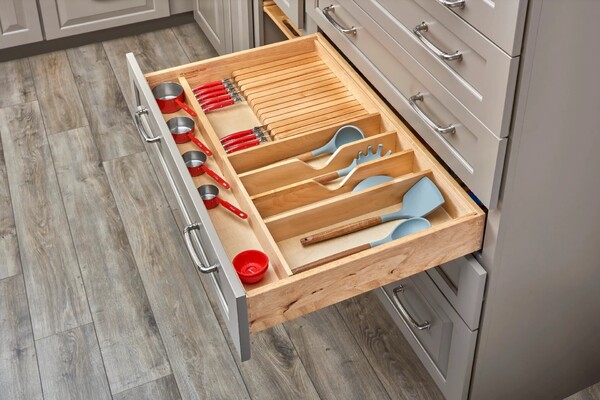 Rev-A-Shelf - 33-1/8" Maple Cut-To-Size Insert Wood Cutlery/Knife Tray Insert