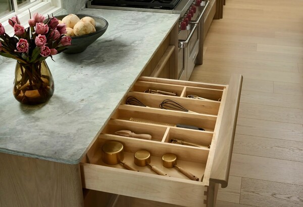 Rev-A-Shelf - 33 1/8" Maple Cut-To-Size Insert Wood Utility Organizer for Drawers