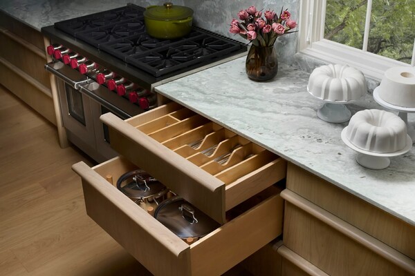 Rev-A-Shelf - 33-1/8" Maple Cut-To-Size Insert Wood Utility Organizer for Drawers