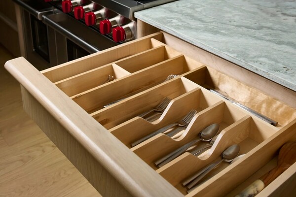 Rev-A-Shelf - 33-1/8" Maple Cut-To-Size Insert Wood Utility Organizer for Drawers