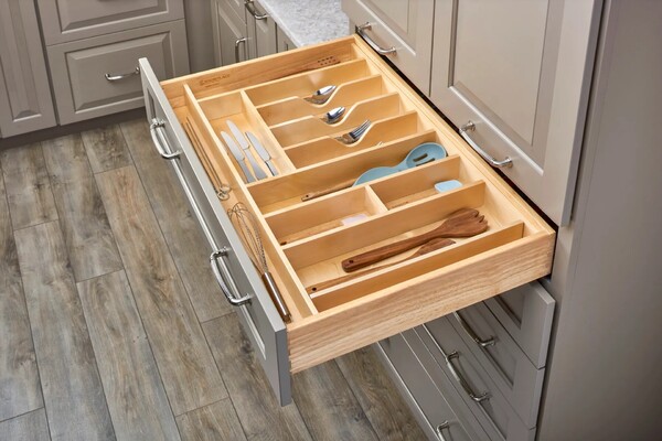 Rev-A-Shelf - 33-1/8" Maple Cut-To-Size Insert Wood Utility Organizer for Drawers